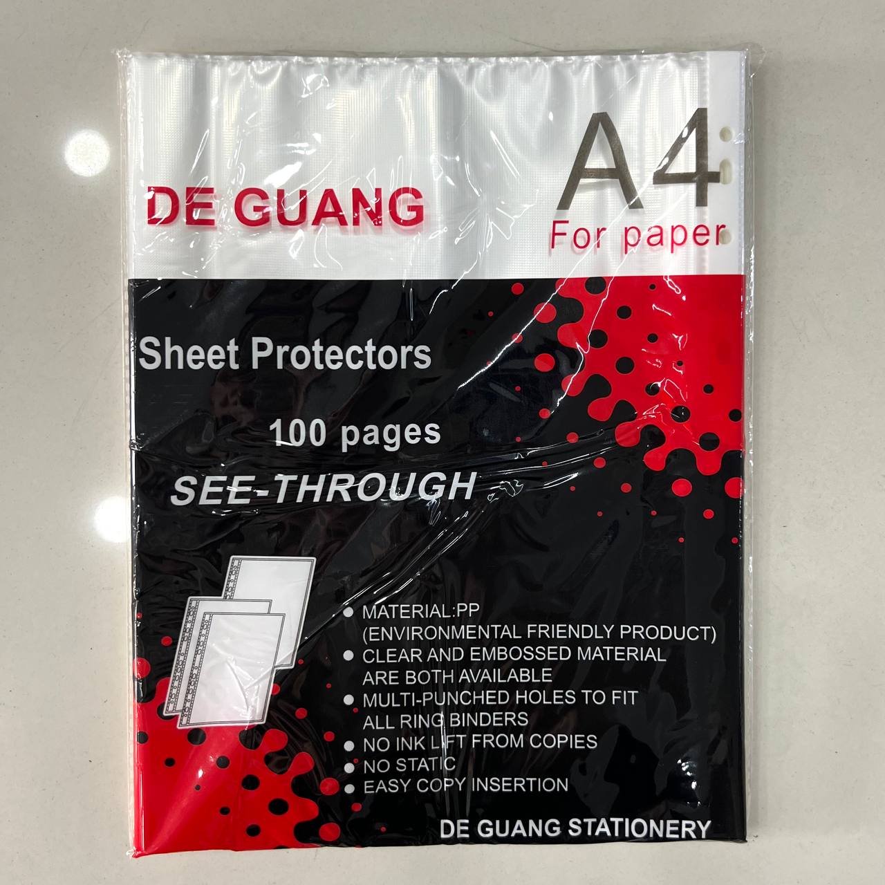 PROTECTOR DE HOJAS A4 100PCS-E3034